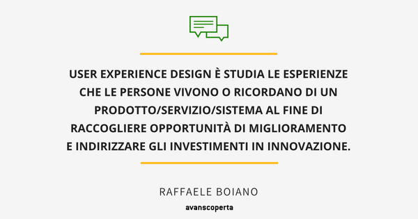 user Experience Design definizione avanscoperta